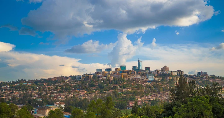 Views of the vibrant downtown city of Kigali, Rwanda