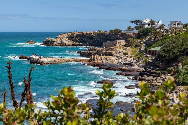 Vista panorâmica do litoral de Hermanus
